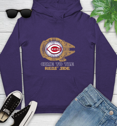 MLB Come To The Cincinnati Reds Side Star Wars Baseball Sports Youth Hoodie 5