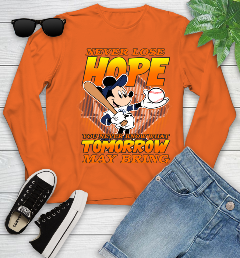 Tampa Bay Rays MLB Baseball Mickey Disney Never Lose Hope Youth Long Sleeve 3