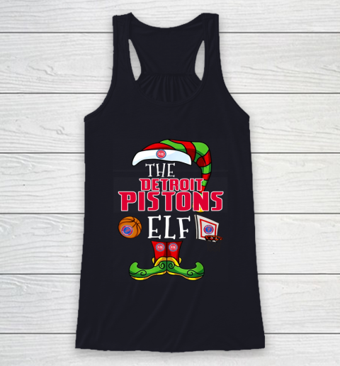 Detroit Pistons Christmas ELF Funny NBA Racerback Tank 7