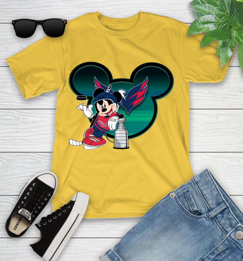 NHL Washington Capitals Stanley Cup Mickey Mouse Disney Hockey T Shirt Youth T-Shirt 8
