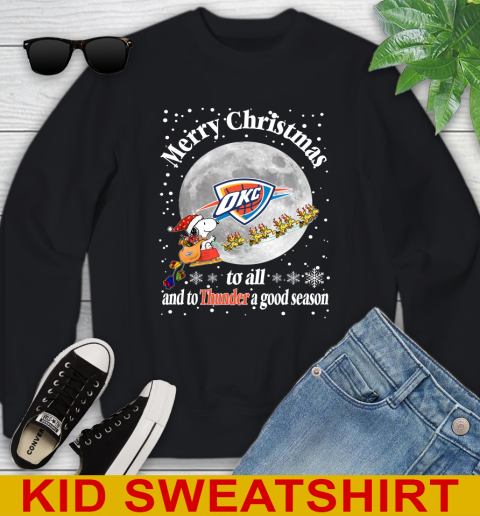 Oklahoma City Thunder Merry Christmas To All And To Thunder A Good Season NBA Basketball Sports Youth Sweatshirt