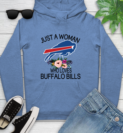 NFL Just A Woman Who Loves Buffalo Bills Football Sports Youth Hoodie 8