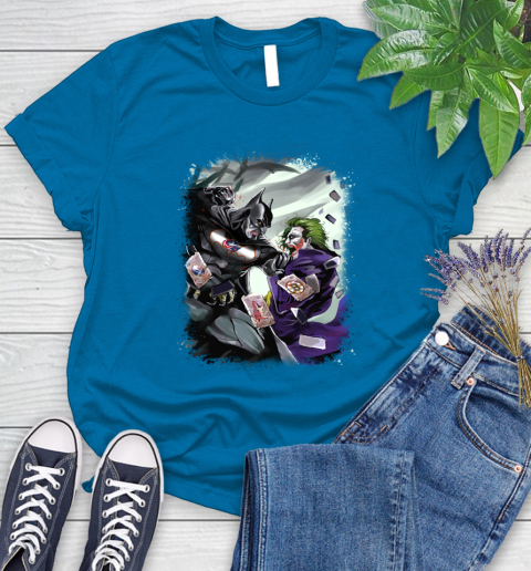 Columbus Blue Jackets NHL Hockey Batman Fighting Joker DC Comics Women's T-Shirt - Image 8