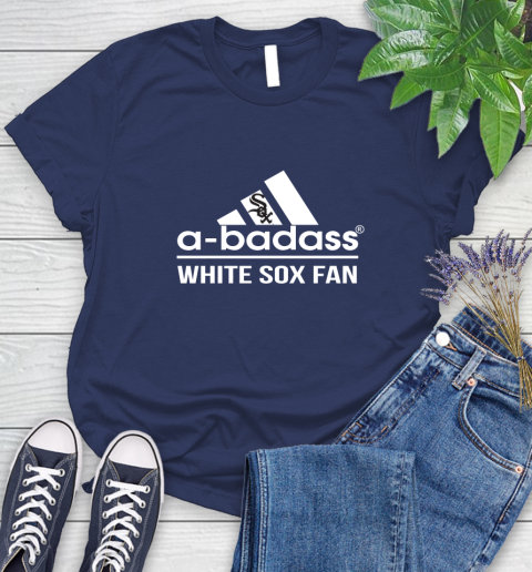 MLB A Badass Chicago White Sox Fan Adidas Baseball Sports Women's T-Shirt 14