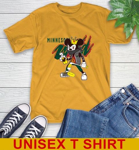Minnesota Wild NHL Hockey Mickey Peace Sign Sports T-Shirt - Image 4