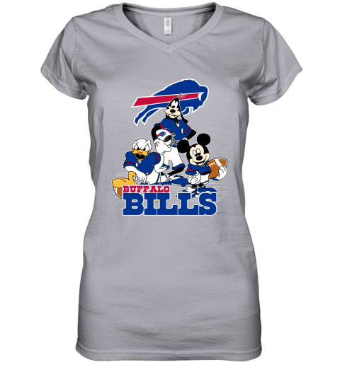 NFL Buffalo Bills Mickey Mouse Donald Duck Goofy Football Shirt Women's  V-Neck T-Shirt