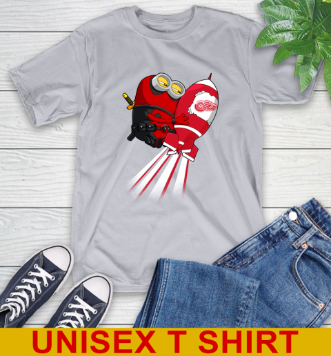 NHL Hockey Detroit Red Wings Deadpool Minion Marvel Shirt T-Shirt 5