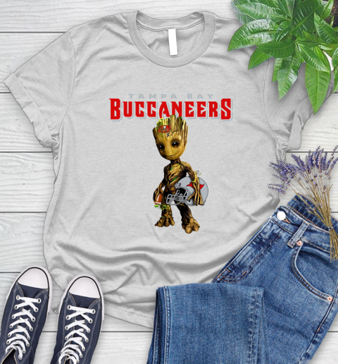 Tampa Bay Buccaneers NFL Football Groot Marvel Guardians Of The Galaxy Women's T-Shirt