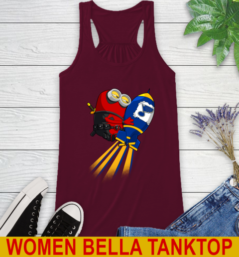 NHL Hockey St.Louis Blues Deadpool Minion Marvel Shirt Racerback Tank 2