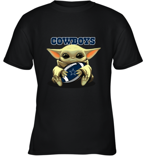 Baby Yoda Loves The Dallas Cowboys Star Wars NFL Youth T-Shirt