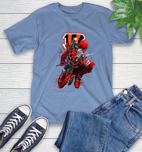 NFL Deadpool Marvel Comics Sports Football Cincinnati Bengals T-Shirt 11