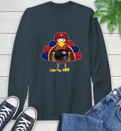 Montreal Canadiens Turkey Thanksgiving Day Long Sleeve T-Shirt 8