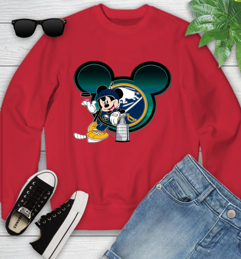 NHL Buffalo Sabres Stanley Cup Mickey Mouse Disney Hockey T Shirt Youth Sweatshirt 9