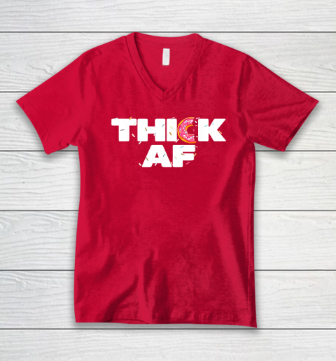 Thick AF Funny Donut Fitness Weightlifting V-Neck T-Shirt 5