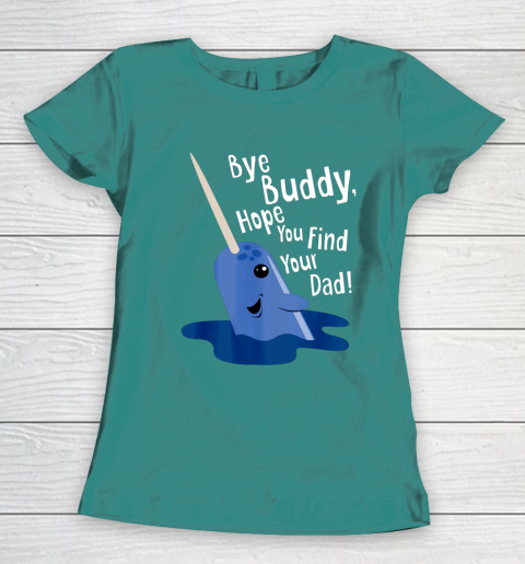 Bye Buddy Narwhal Elf Funny Christmas Holiday Gift Women's T-Shirt 10