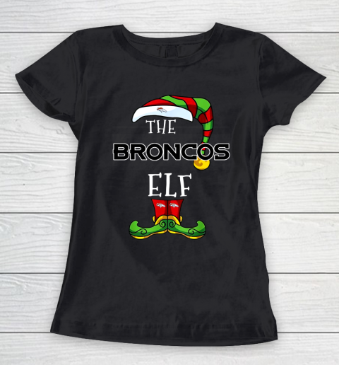 Denver Broncos Christmas ELF Funny NFL Women's T-Shirt