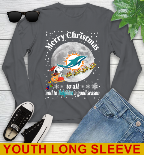 Miami Dolphins Merry Christmas To All And To Dolphins A Good Season NFL Football Sports Youth Long Sleeve 9