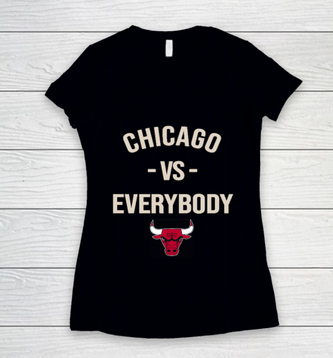 Chicago Bulls Vs Everybody Women's V-Neck T-Shirt