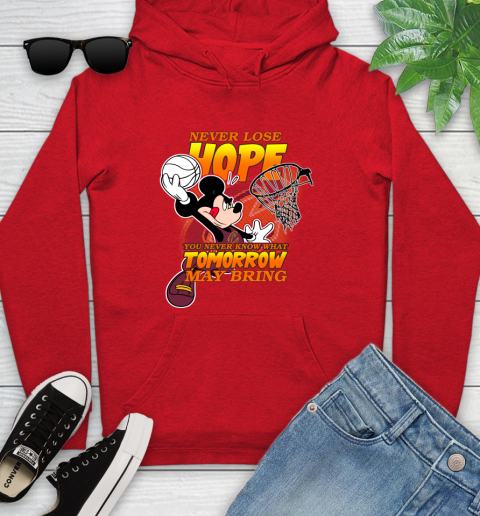Cleveland Cavaliers NBA Basketball Mickey Disney Never Lose Hope Youth Hoodie 12