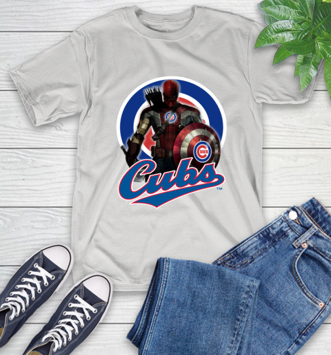 MLB Captain America Thor Spider Man Hawkeye Avengers Endgame Baseball Chicago Cubs T-Shirt