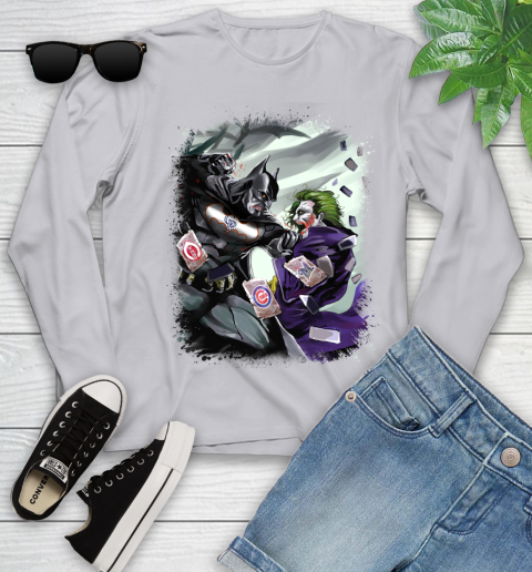 Colorado Rockies MLB Baseball Batman Fighting Joker DC Comics Youth Long Sleeve - Image 6