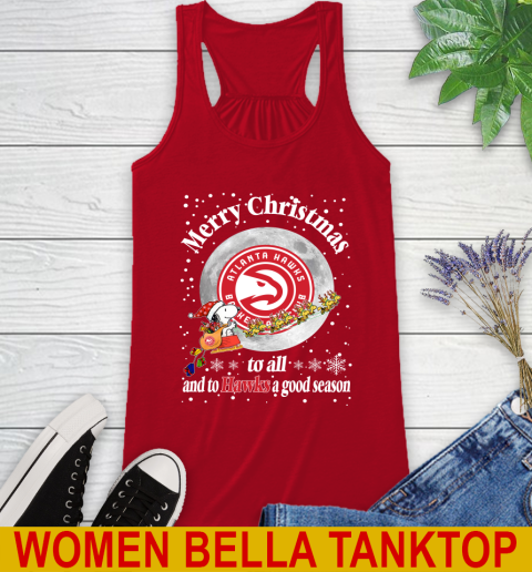 Atlanta Hawks Merry Christmas To All And To Hawks A Good Season NBA Basketball Sports Racerback Tank 4