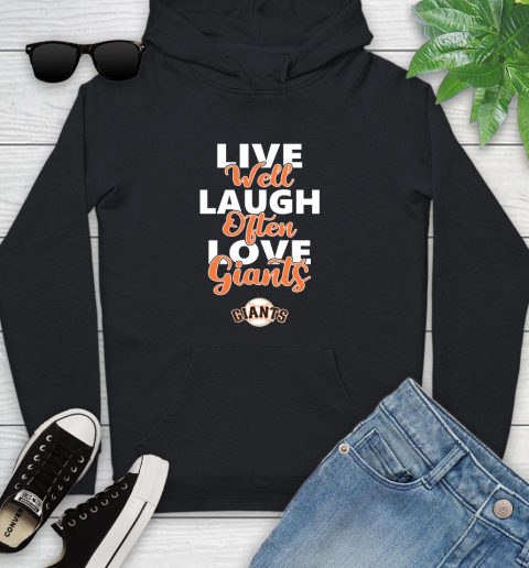 MLB Baseball San Francisco Giants Live Well Laugh Often Love Shirt Youth Hoodie