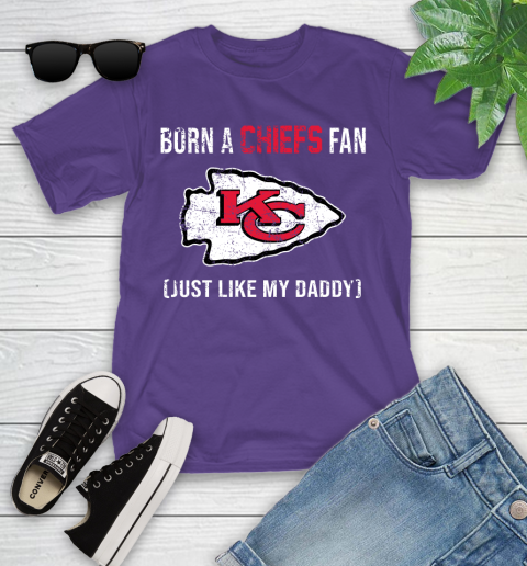 NFL Kansas City Chiefs Football Loyal Fan Just Like My Daddy Shirt Youth T-Shirt 3