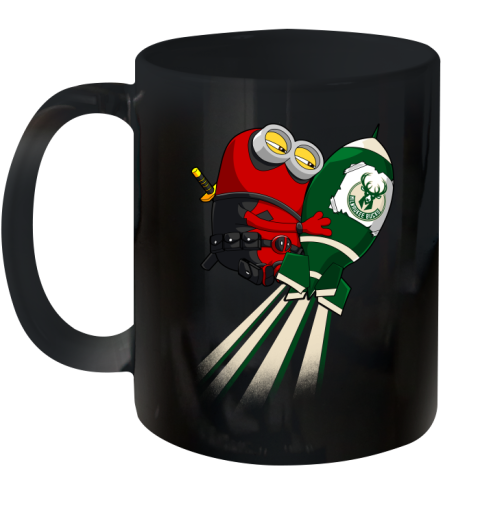 NBA Basketball Milwaukee Bucks Deadpool Minion Marvel Shirt Ceramic Mug 11oz