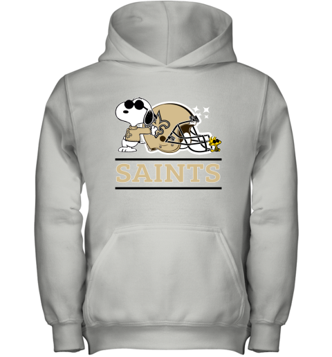 The New Orleans Saints Joe Cool And Woodstock Snoopy Mashup Youth Hoodie