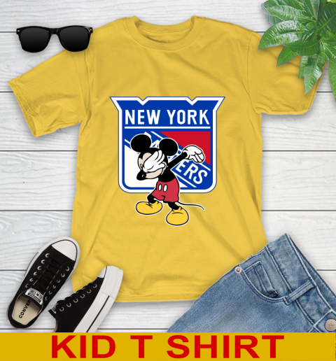 New York Rangers NHL Hockey Dabbing Mickey Disney Sports Youth T-Shirt 8