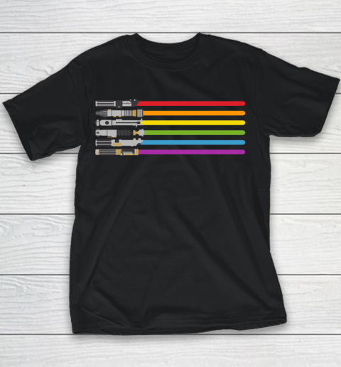 Star Wars Shirt Lightsaber Rainbow Youth T-Shirt