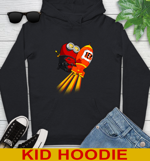 NFL Football Cincinnati Bengals Deadpool Minion Marvel Shirt Youth Hoodie
