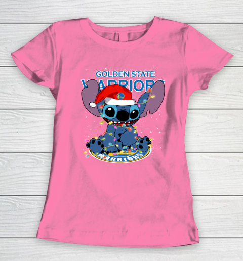 Golden State Warriors NBA noel stitch Basketball Christmas Women's T-Shirt 9