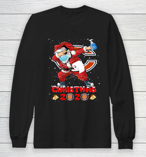 Chicago Bears Funny Santa Claus Dabbing Christmas 2020 NFL Long Sleeve T-Shirt