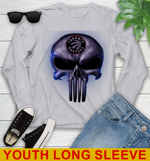 Toronto Raptors NBA Basketball Punisher Skull Sports Youth Long Sleeve 5