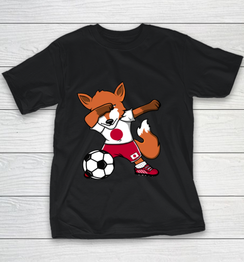 Dabbing Fox Japan Soccer Fans Jersey Japanese Football Lover Youth T-Shirt