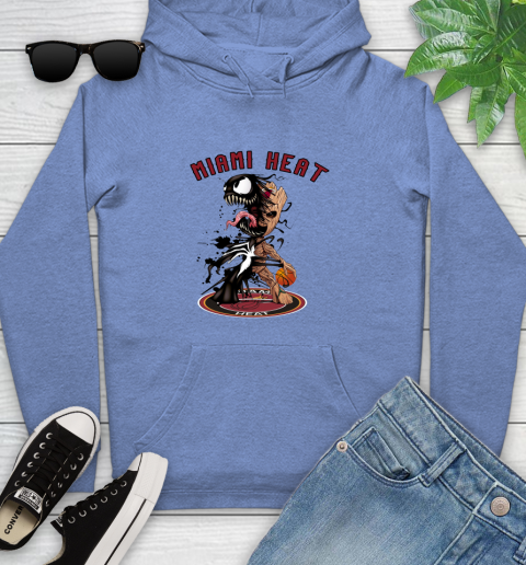 NBA Miami Heat Basketball Venom Groot Guardians Of The Galaxy Youth Hoodie 12