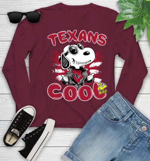 NFL Football Houston Texans Cool Snoopy Shirt Youth Long Sleeve 5