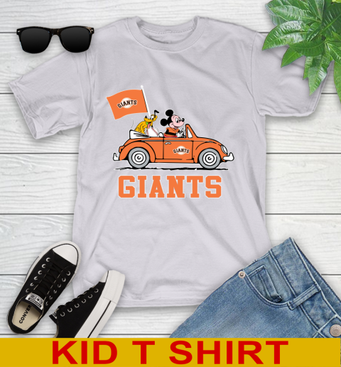 MLB Baseball San Francisco Giants Pluto Mickey Driving Disney Shirt Youth T-Shirt 5