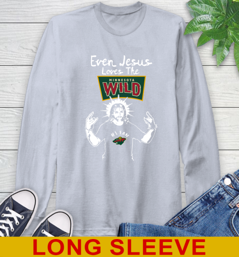 Minnesota Wild NHL Hockey Even Jesus Loves The Wild Shirt Long Sleeve T-Shirt 6