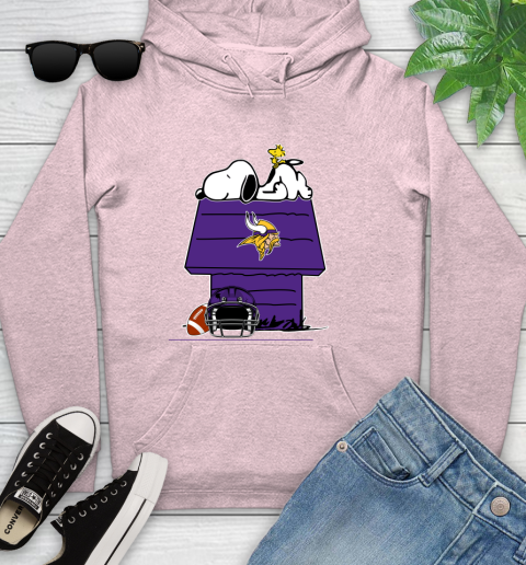 Minnesota Vikings NFL Football Snoopy Woodstock The Peanuts Movie Youth Hoodie 10