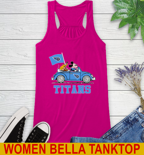 NFL Football Tennessee Titans Pluto Mickey Driving Disney Shirt Racerback Tank 8