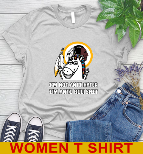 Washington Redskins NFL Football Unicorn I'm Not Anti Hater I'm Anti Bullshit Women's T-Shirt