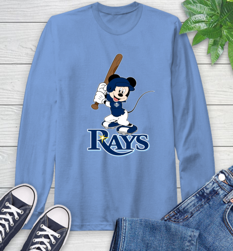 MLB Baseball Tampa Bay Rays Cheerful Mickey Mouse Shirt Long Sleeve T-Shirt 12