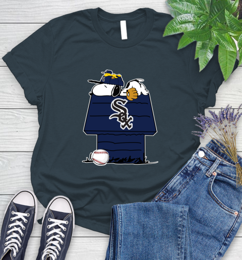 MLB Chicago White Sox Snoopy Woodstock The Peanuts Movie Baseball T Shirt Women's T-Shirt 8