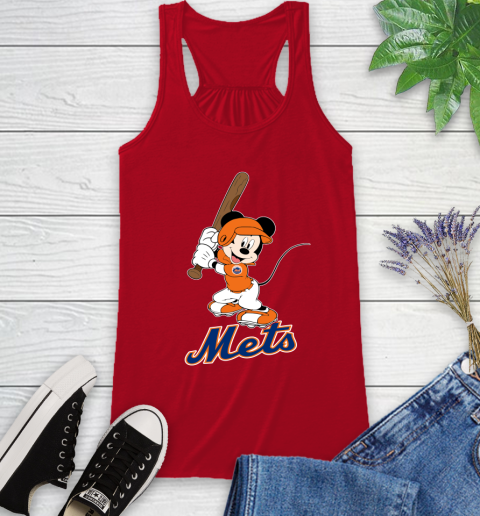 MLB Baseball New York Mets Cheerful Mickey Mouse Shirt Racerback Tank 6