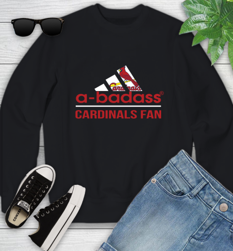 MLB A Badass St.Louis Cardinals Fan Adidas Baseball Sports Youth Sweatshirt