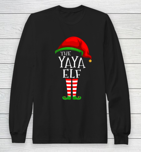 Yaya Elf Family Matching Group Christmas Gift Funny Long Sleeve T-Shirt