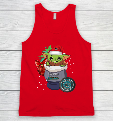 San Jose Sharks Christmas Baby Yoda Star Wars Funny Happy NHL Tank Top 6